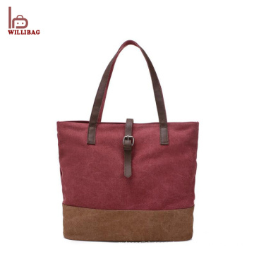 Trendy lady shoulder bag women handbag cotton canvas tote bag